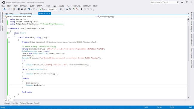 console application code